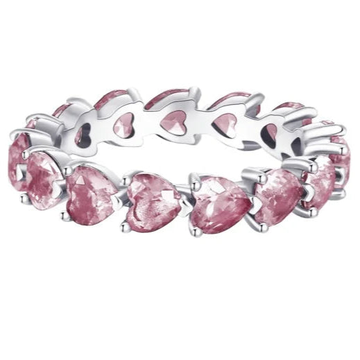 Anillo con Doble Corazón y Circonia