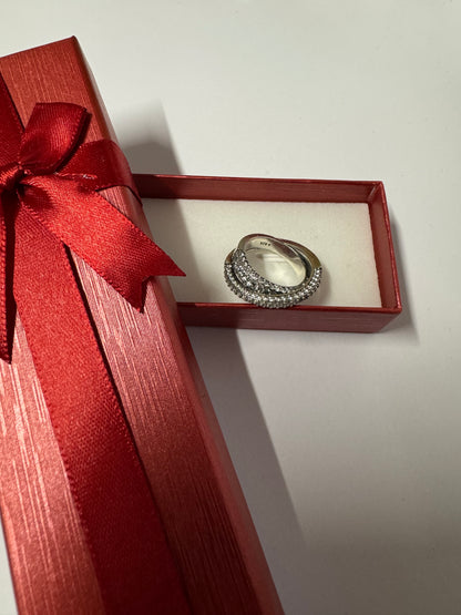 Anillo de Plata con Brillantitos de Cristal