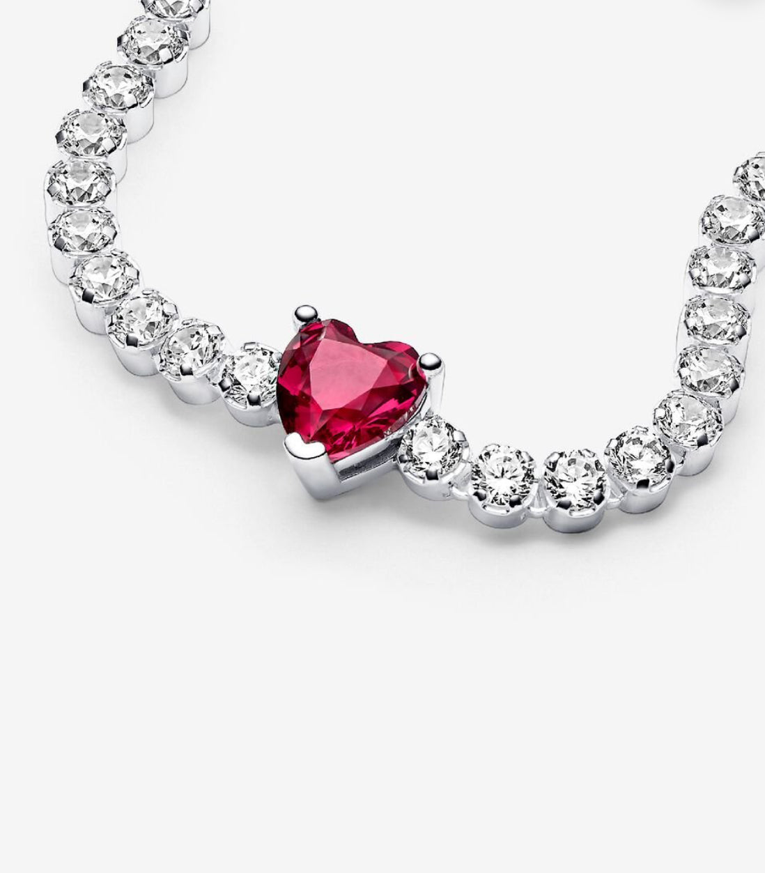Brazalete de plata con perla roja