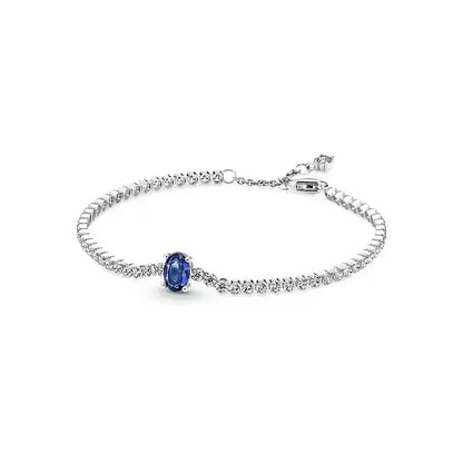 Brazalete de plata con perla azul