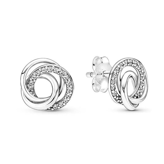 Pendientes estilo nudo con circonitas