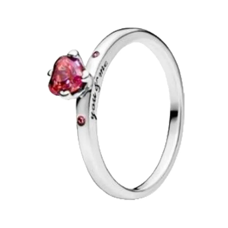 Anillo corazon rojo